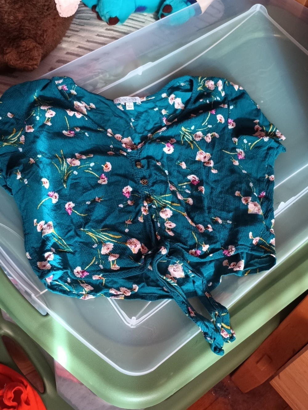 Floral tie Front Crop Top